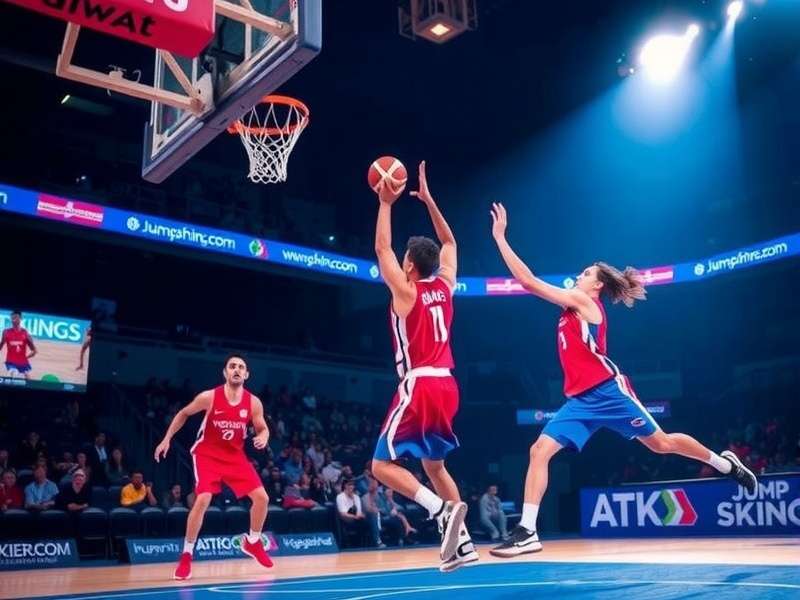Jump Shot Kings India - Basketball Action Jump Shot Kings India Banner showing players in action